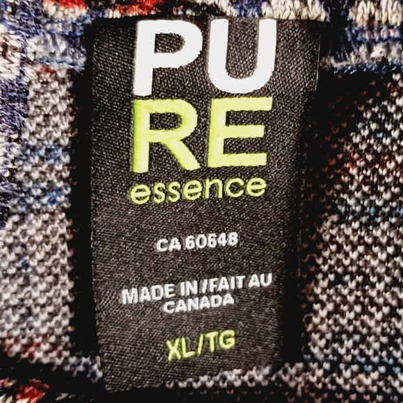 PURE essence Poncho, Denim Blue/Red/Gray, Cowl Neck, Size XL/TG, Layering Piece - Picture 2 of 10